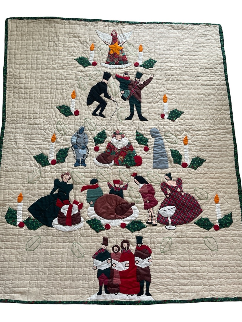 Hand Quilted Christmas Quilt 48x59